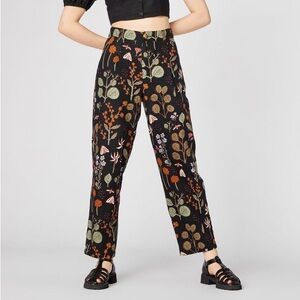 Botanical Native floral linen cotton pants - acacia, eucalyptus, moth